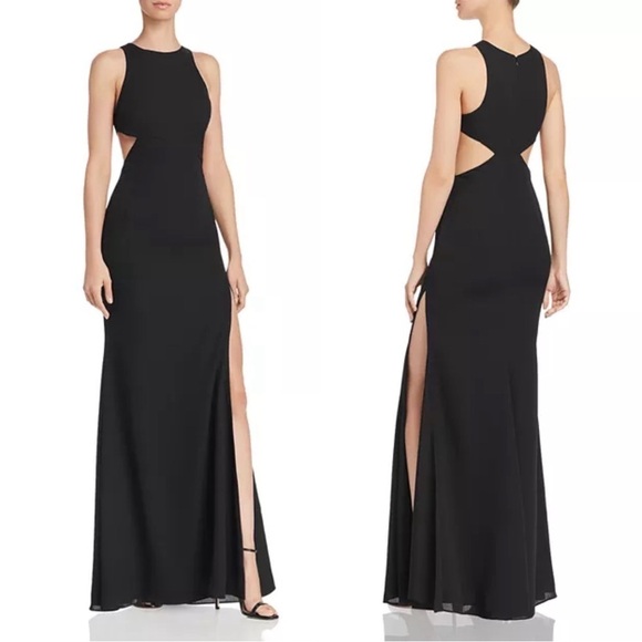 Fame & Partners Midhaven Black Cutout Gown NWT Size 0 - Picture 2 of 9